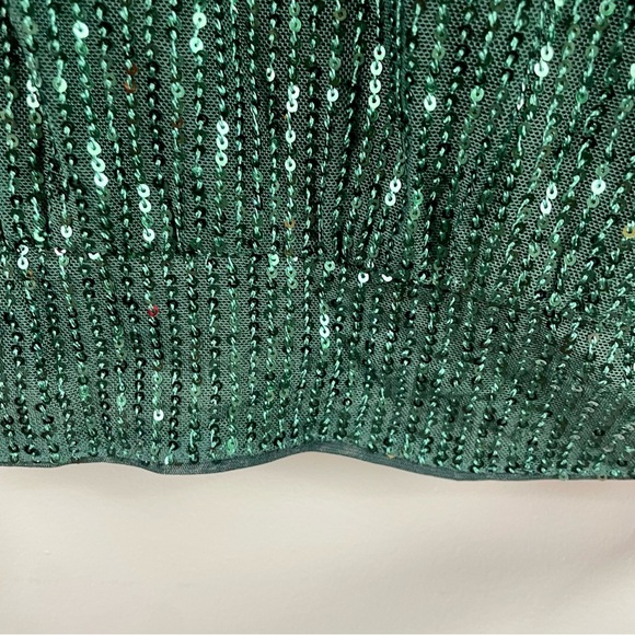 Jasambac Green Sequin Sparkly Special Occasion Top Holiday Party NYE Glam 2XL - Picture 4 of 16